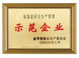 金華市安全生產(chǎn)管理示范企業(yè)